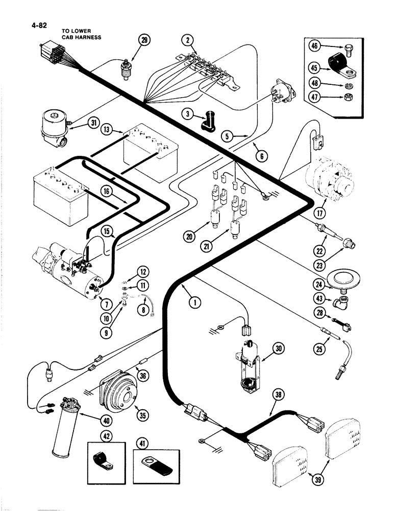 Схема запчастей Case IH 4894 - (4-082) - ENGINE HARNESS (04) - ELECTRICAL SYSTEMS