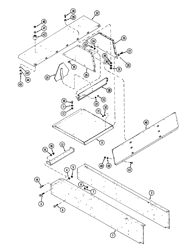 Схема запчастей Case IH 2470 - (248) - PLATFORM AND SIDE PLATES (09) - CHASSIS/ATTACHMENTS