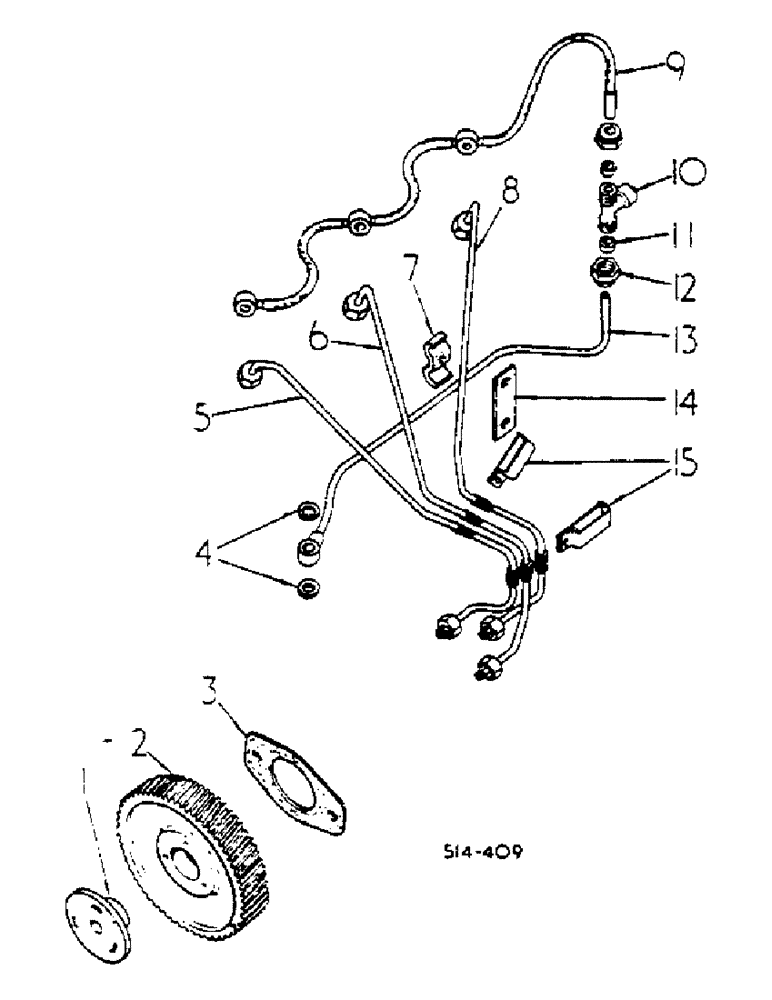 Схема запчастей Case IH 454 - (12-77) - FUEL INJECTOR PIPES AND CONNECTIONS, BOSCH INJECTION C.R. PUMP, 454 AND 2400/027205 UP Power