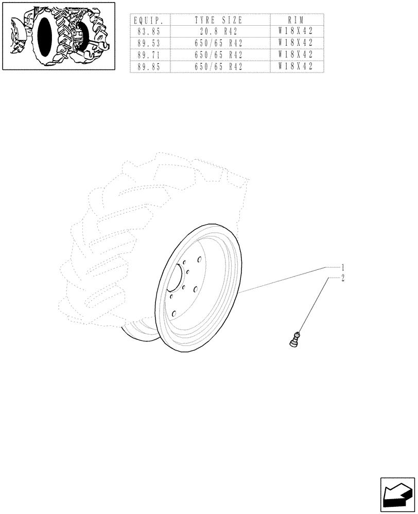 Схема запчастей Case IH PUMA 210 - (83.00[05]) - DRIVE WHEELS (11) - WHEELS/TRACKS