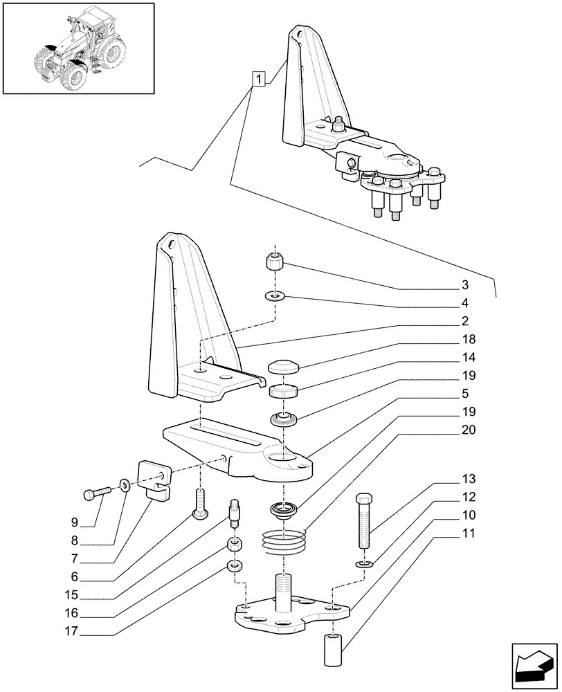 Схема запчастей Case IH MAXXUM 120 - (1.87.4/01C) - 4WD DYNAMIC FRONT FENDERS WITH AXLE WITH BRAKE - HUB - BREAKDOWN (VAR.333884-334884-335884-337884) (08) - SHEET METAL