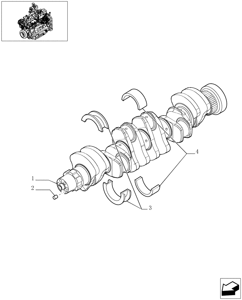 Схема запчастей Case IH MXU115 - (0.08.0/01) - CRANKSHAFT (01) - ENGINE