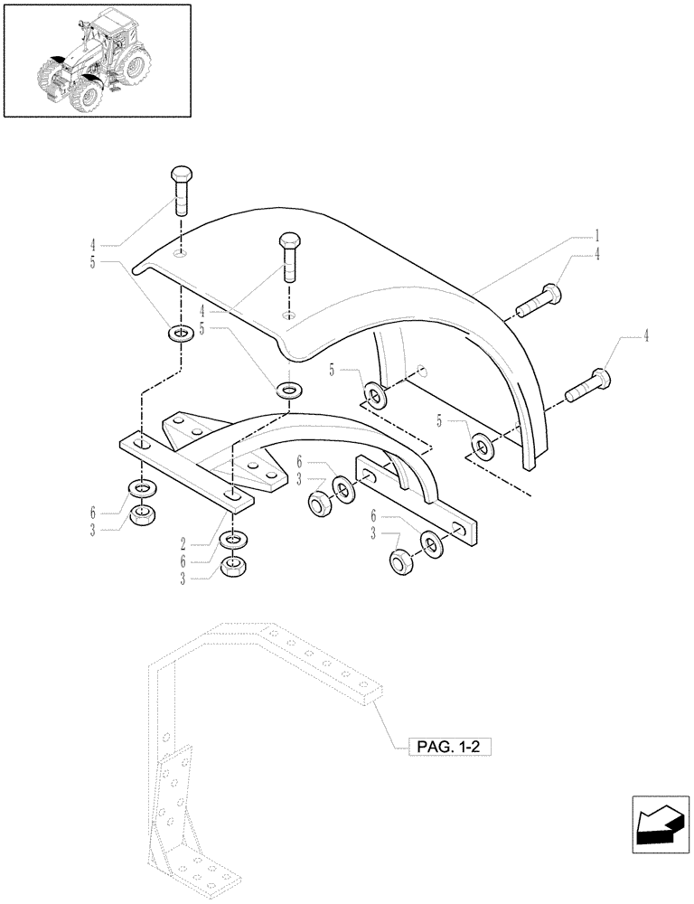 Схема запчастей Case IH MXU110 - (1.87.4/01[03]) - (VAR.167-497) 4WD DYNAMIC FRONT FENDERS (08) - SHEET METAL