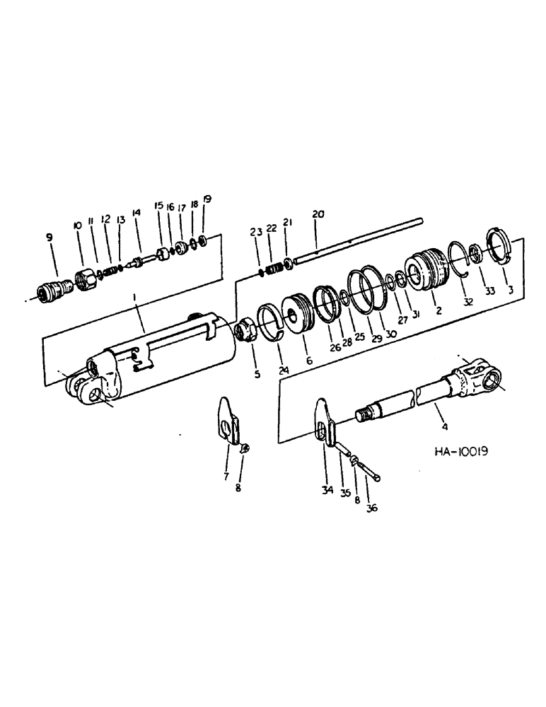 Схема запчастей Case IH 6000 - (A-34) - HYDRAULIC CYLINDER, CESSNA, 3.5 X 8 DOUBLE ACTING, DEPTTH CONTROL MASTER 