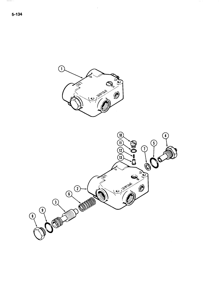 Схема запчастей Case IH 4494 - (5-134) - REAR STEERING PRIORITY VALVE (05) - STEERING