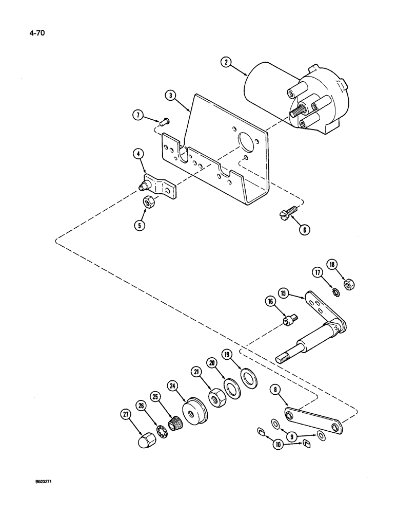 Схема запчастей Case IH 9240 - (4-070) - WIPER DRIVE, FRONT WINDOW, P.I.N. JCB0027741 AND AFTER (04) - ELECTRICAL SYSTEMS