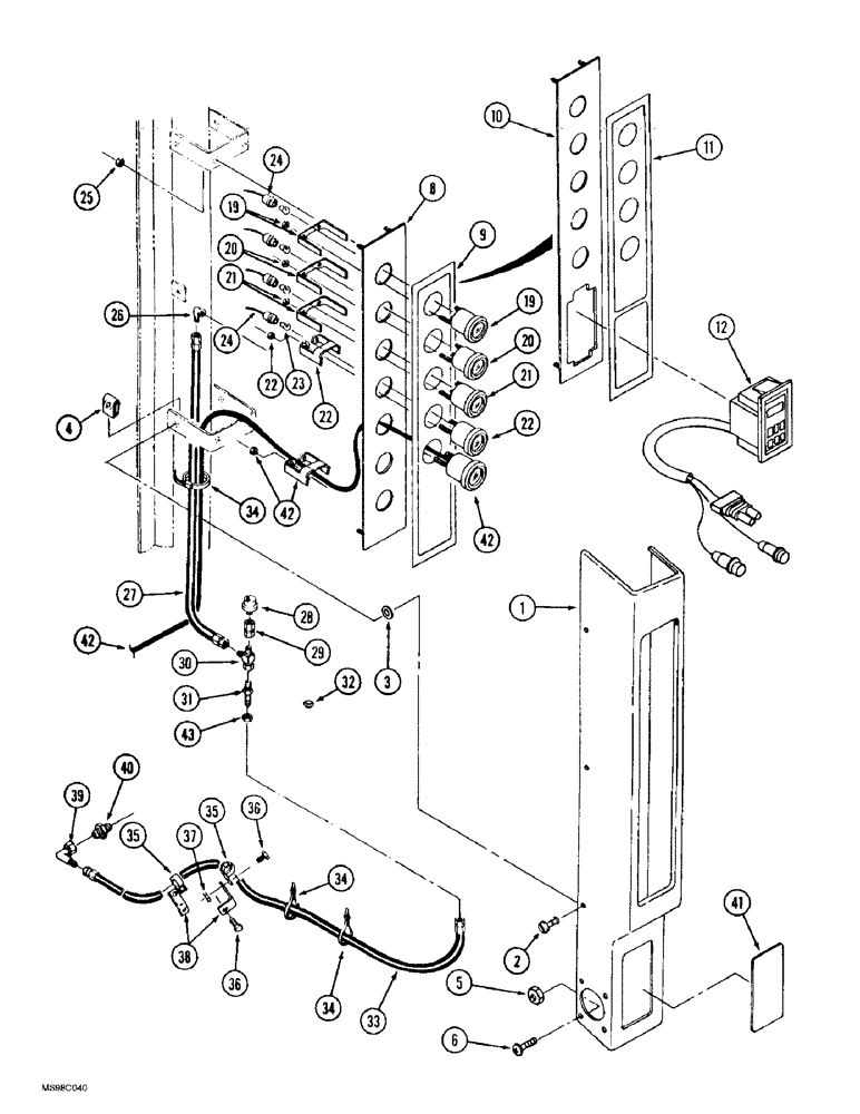 Схема запчастей Case IH 9350 - (4-34) - GAUGE PANEL, P.I.N. JEE0071001 AND AFTER (04) - ELECTRICAL SYSTEMS