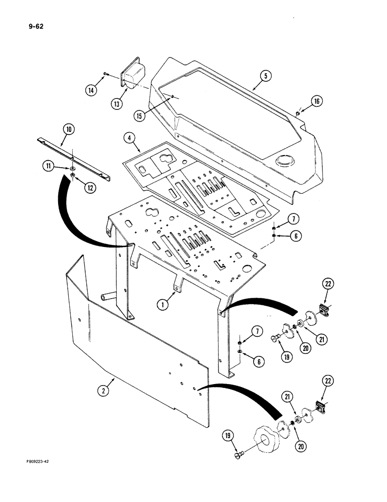 Схема запчастей Case IH 9270 - (9-62) - CONTROL CONSOLE, ROPS (09) - CHASSIS/ATTACHMENTS