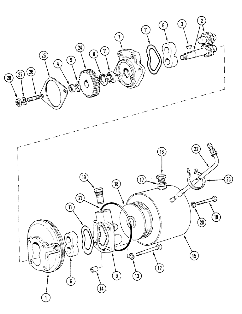 Схема запчастей Case IH 1294 - (5-100) - STEERING PUMP AND RESERVOIR (05) - STEERING