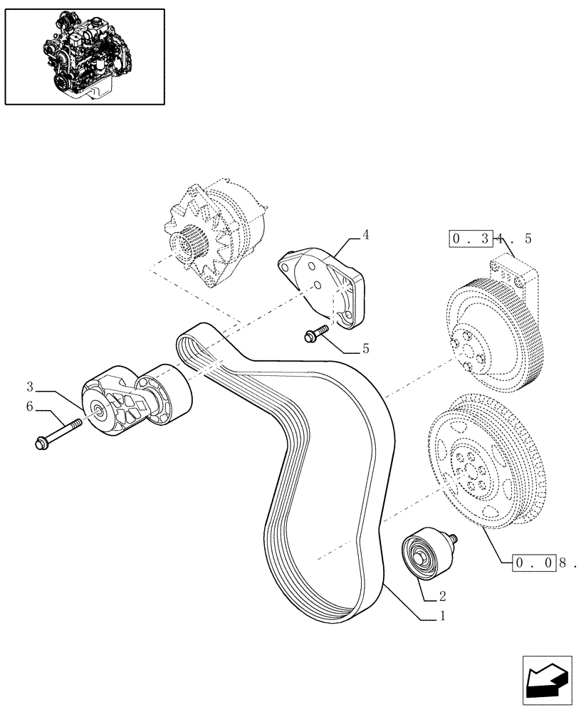 Схема запчастей Case IH PX85 - (0.34.0[01]) - WATER PUMP - CONTROL (504076136) (02) - ENGINE