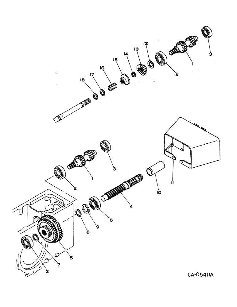 Схема запчастей Case IH 284 - (07-18) - DRIVE TRAIN, POWER TAKE-OFF, DUAL SPEED (04) - Drive Train