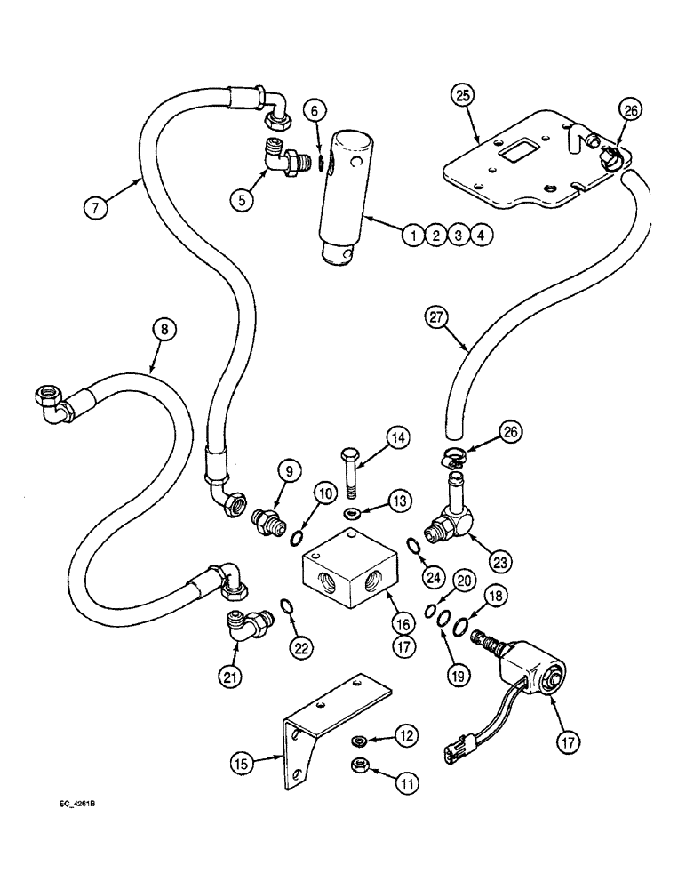 Схема запчастей Case IH 3220 - (6-102) - DIFFERENTIAL LOCK CONNECTIONS, TRACTOR WITH CAB (06) - POWER TRAIN