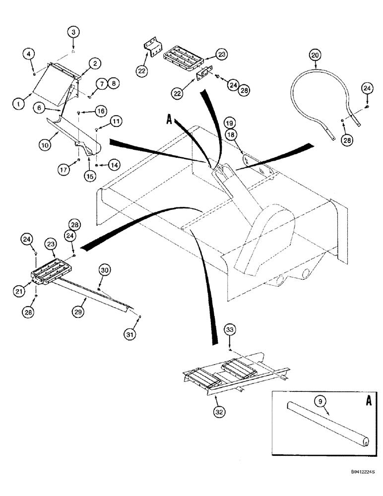 Схема запчастей Case IH 2188 - (9E-10) - GRAIN TANK, STEPS AND SAMPLE TROUGH (17) - GRAIN TANK & UNLOADER