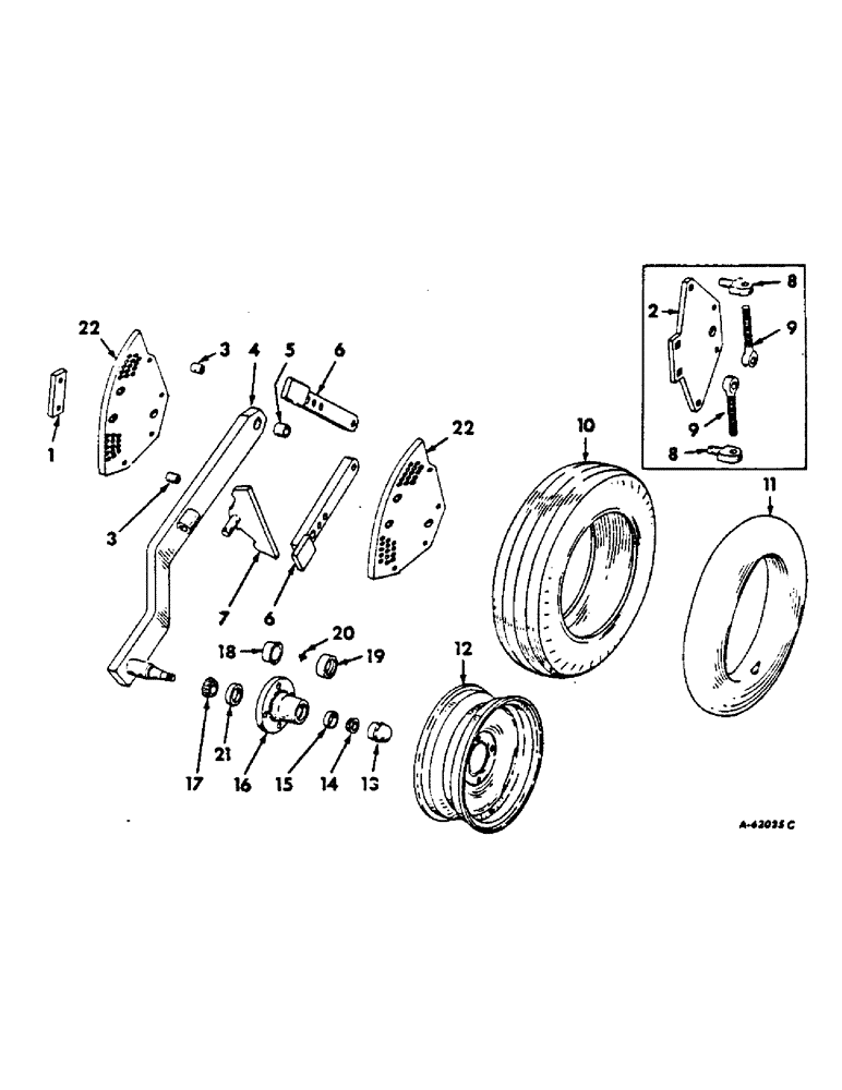 Схема запчастей Case IH 641 - (AD-04) - GAUGE WHEEL 