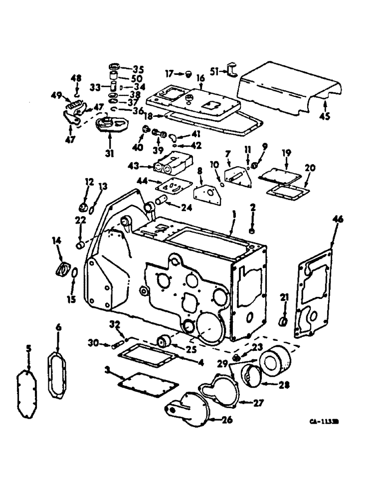 Схема запчастей Case IH 454 - (07-02) - DRIVE TRAIN, HYDROSTATIC DRIVE HOUSING, CONTROL CAM, MULTI-VALVE AND CONNECTIONS (04) - Drive Train