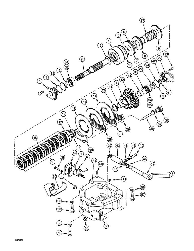 Схема запчастей Case IH 4230 - (6-104) - MECHANICAL FRONT DRIVE, TRANSFER GEARBOX (06) - POWER TRAIN