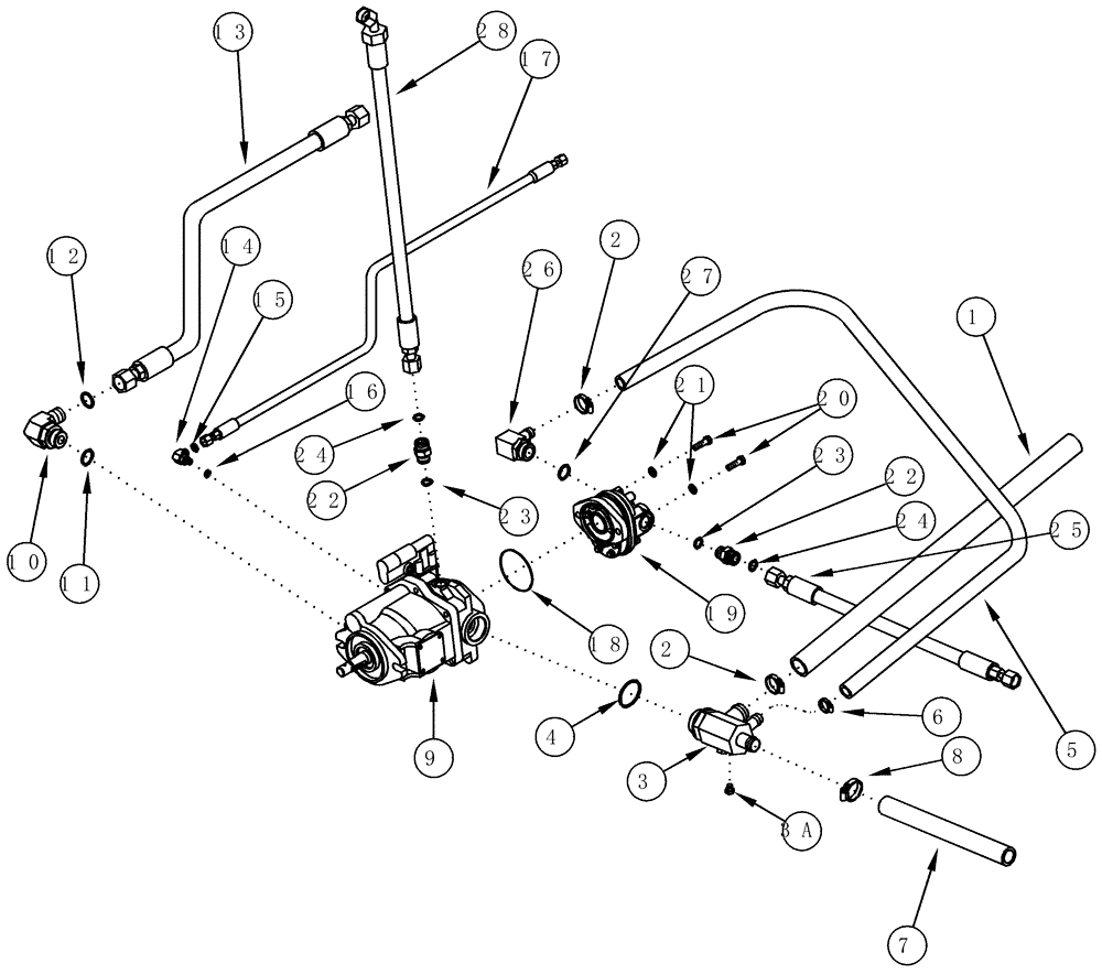 Схема запчастей Case IH CPX620 - (08-05) - RESERVOIR TO HYDRAULIC PUMP SYSTEM (07) - HYDRAULICS