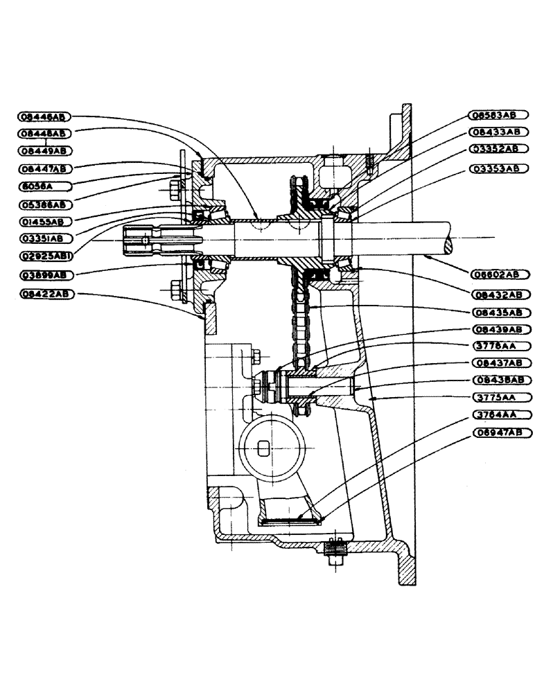 Схема запчастей Case IH SC-SERIES - (149) - HYDRAULIC SINGLE AND DUAL CONTROL UNIT, MAIN HOUSING AND PUMP DRIVE ASSEMBLY (08) - HYDRAULICS