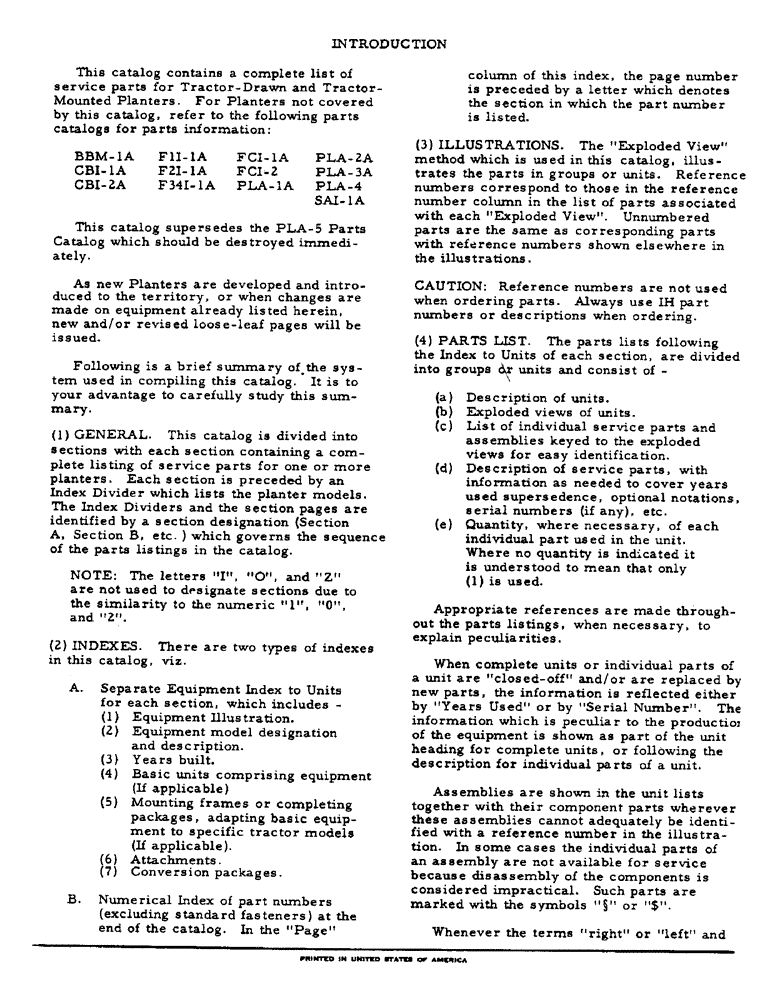 Схема запчастей Case IH 249 - (3) - INTRODUCTION 