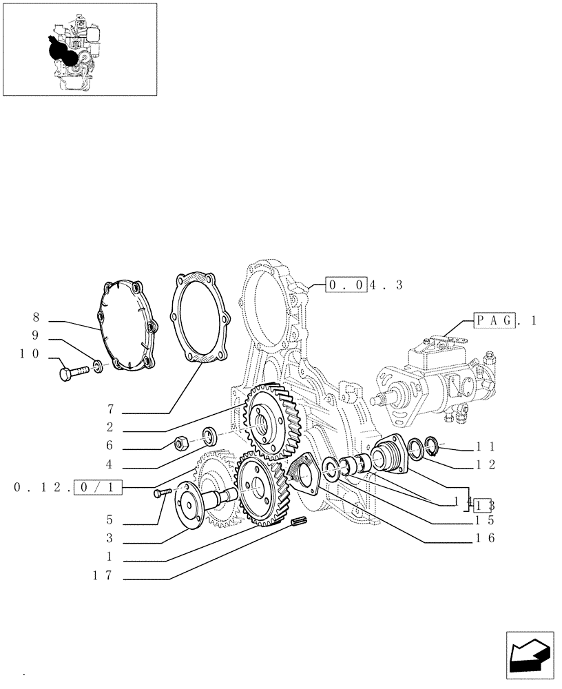 Схема запчастей Case IH JX80 - (0.14.0/01[02]) - FUEL SYSTEM - INJECTION PUMP (01) - ENGINE