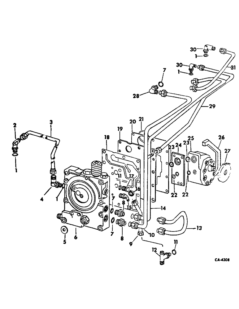 Схема запчастей Case IH 574 - (10-03) - HYDRAULICS, HYDRAULIC POWER SUPPLY AND MULTIPLE CONTROL VALVE (07) - HYDRAULICS