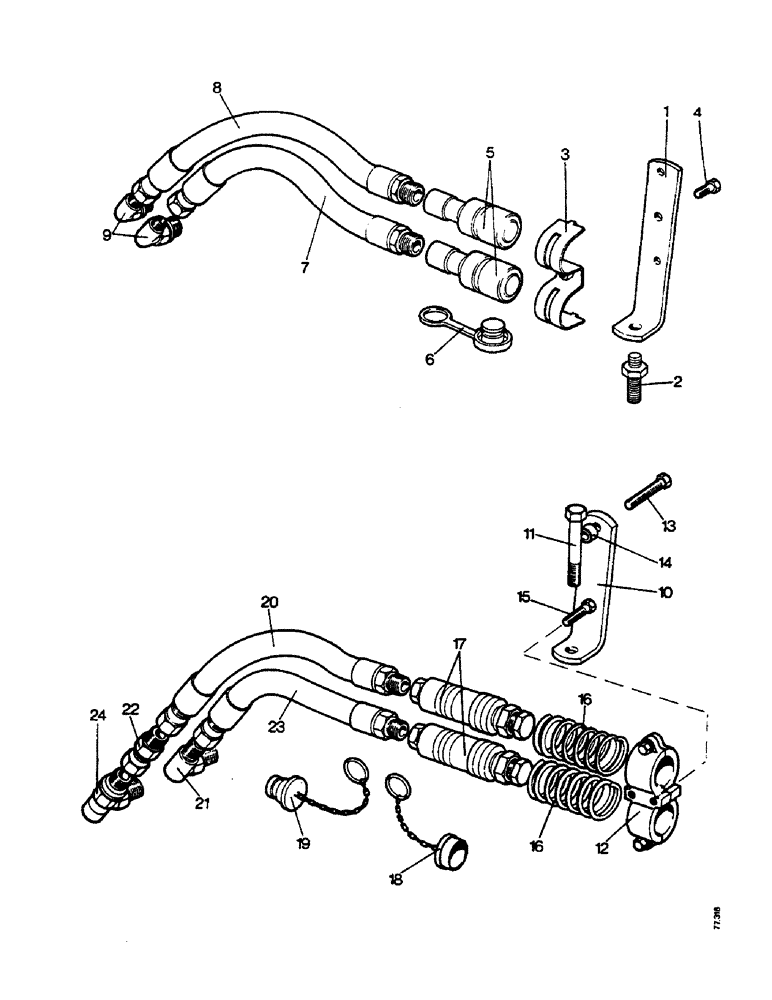 Схема запчастей Case IH 1212 - (E48) - SELECTAMATIC HYD SYS, PIPES & COUPLINGS FOR LIVE TAKE-OFF VALVE, ALL MODELS, OPTIONAL EQUIPMENT (07) - HYDRAULIC SYSTEM