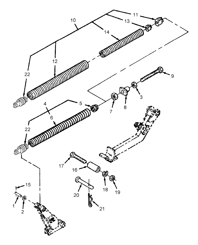 Схема запчастей Case IH HDX121 - (001[A]) - HEADER ATTACHING & SPRING GROUP, WDX SERIES (58) - ATTACHMENTS/HEADERS