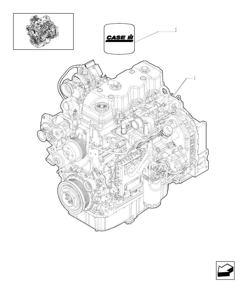 Схема запчастей Case IH MAXXUM 130 - (0.02.1/02) - ENGINE (STD + VAR.330003-332115-332116) (01) - ENGINE