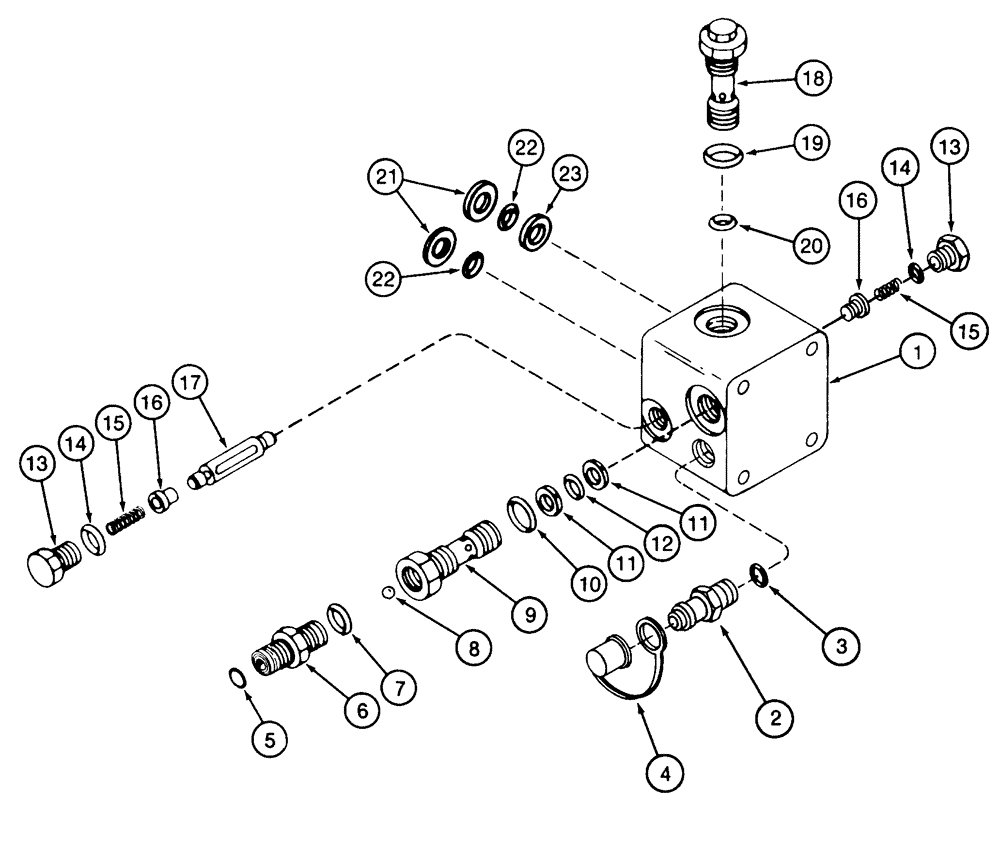 Схема запчастей Case IH 2155 - (6-32) - HYDROSTATIC MOTOR ASSEMBLY, SINGLE SPEED, RELIEF VALVE BLOCK (03) - POWER TRAIN