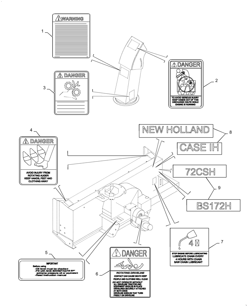 Схема запчастей Case IH 717151046 - (104.06) - DECALS - ENGLISH - 715346006 