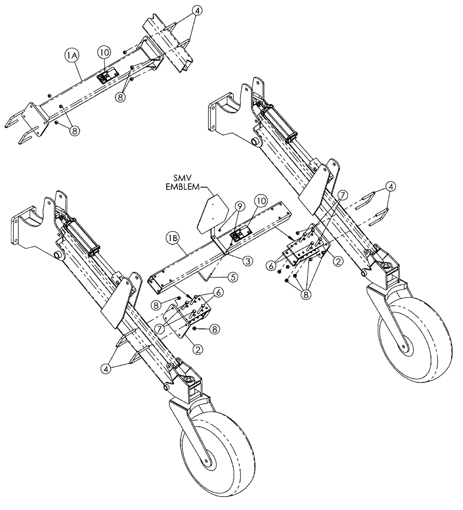 Схема запчастей Case IH 2500 ECOLO-TIL - (75.200.08) - LIFT ASSIST STABILIZER BAR ASSEMBLY PARTS (75) - SOIL PREPARATION