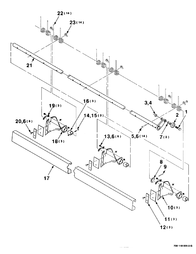 Схема запчастей Case IH 8340 - (6-06) - REEL BAT & TINE ASSEMBLY, TINE TUBE ASSEMBLY "A" (58) - ATTACHMENTS/HEADERS