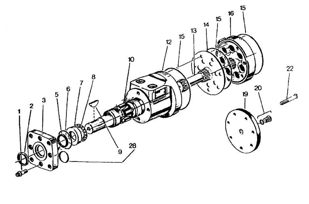 Схема запчастей Case IH 7700 - (B03[08]) - HYDRAULIC MOTOR,  S CHAR-LYNN: 22.6 CU. IN. Hydraulic Components & Circuits