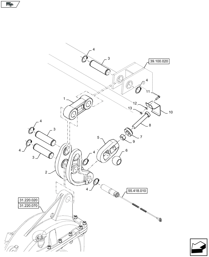 Схема запчастей Case IH LB334R - (31.220.010) - PLUNGER, LOAD MEASUREMENT (31) - IMPLEMENT POWER TAKE OFF