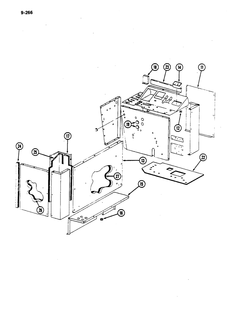 Схема запчастей Case IH 782 - (9-266) - CONSOLE AND CAB SUPPORTS (09) - CHASSIS ATTACHMENTS