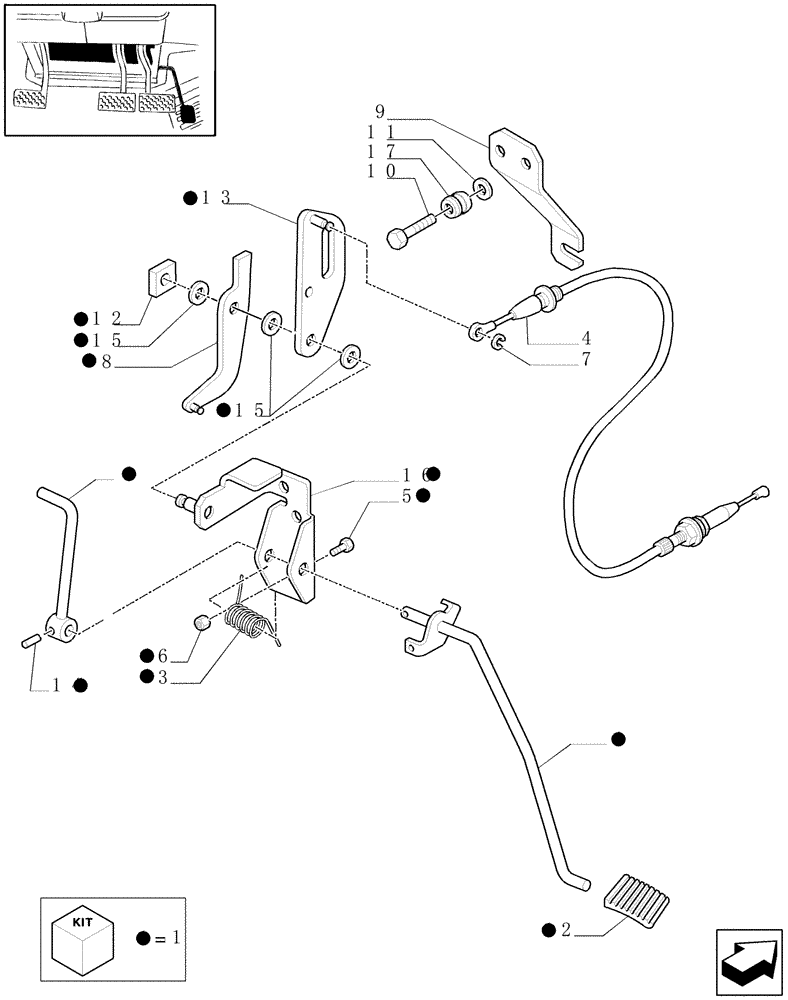 Схема запчастей Case IH MAXXUM 140 - (1.95.3[01C]) - ACCELERATOR PEDAL - D6453 (10) - OPERATORS PLATFORM/CAB