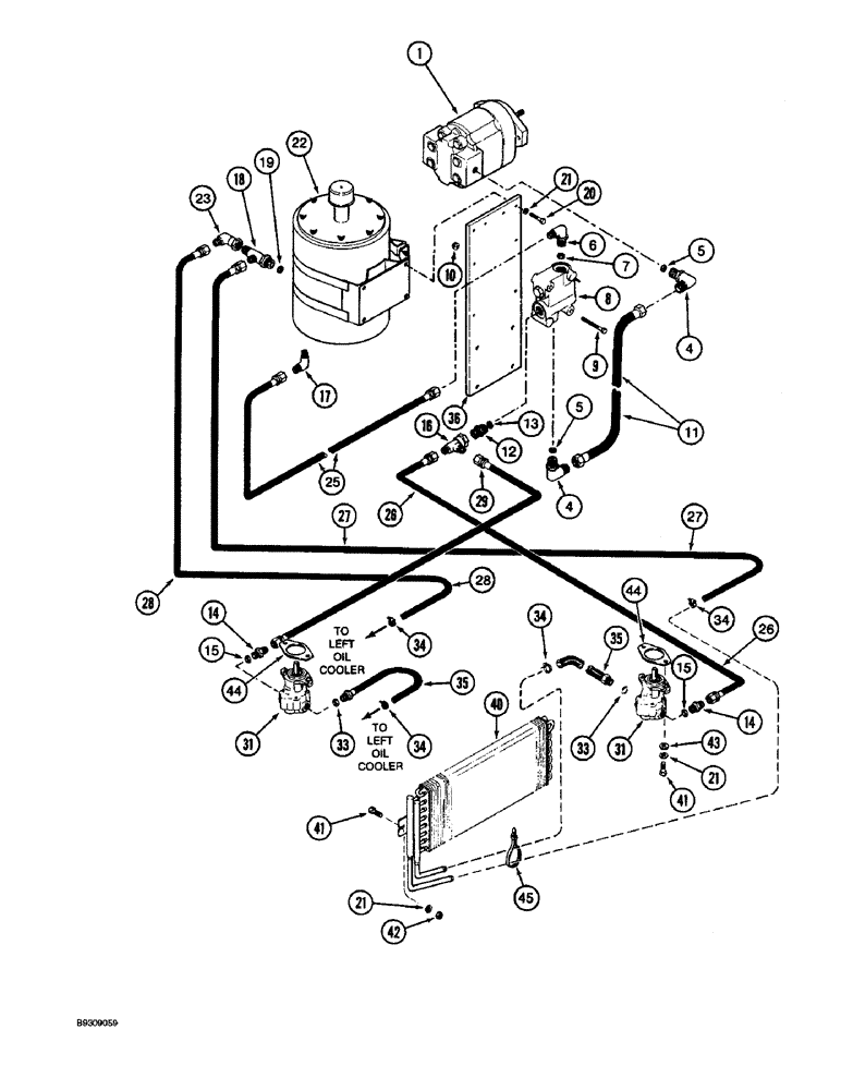 Схема запчастей Case IH 900 - (8-054) - BLOWER PUMP HYDRAULIC SYSTEM (08) - HYDRAULICS