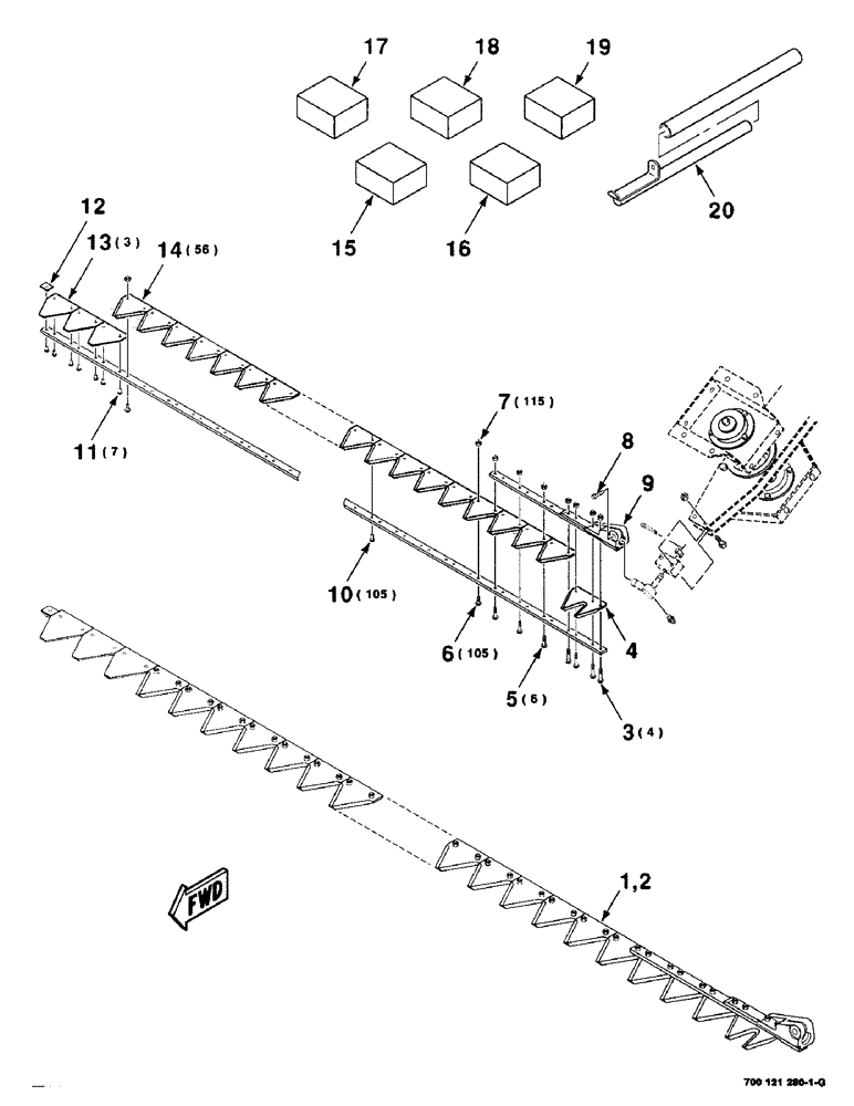 Схема запчастей Case IH 8820 - (5-24) - SICKLE ASSEMBLY, LEFT, 30 FOOT (09) - CHASSIS