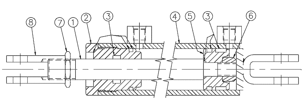 Схема запчастей Case IH 438 - (07-002) - CYLINDER, 8” AUGER GATE Hydraulic Components