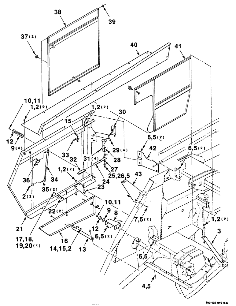 Схема запчастей Case IH 8585 - (7-14) - MAIN SHIELD ASSEMBLY, RIGHT (12) - MAIN FRAME