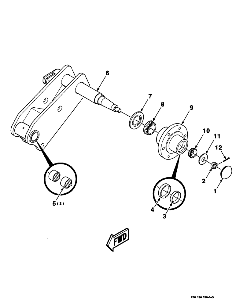 Схема запчастей Case IH DC515 - (7-16) - HUB, AXLE AND STRUT ASSEMBLY, LEFT (09) - CHASSIS