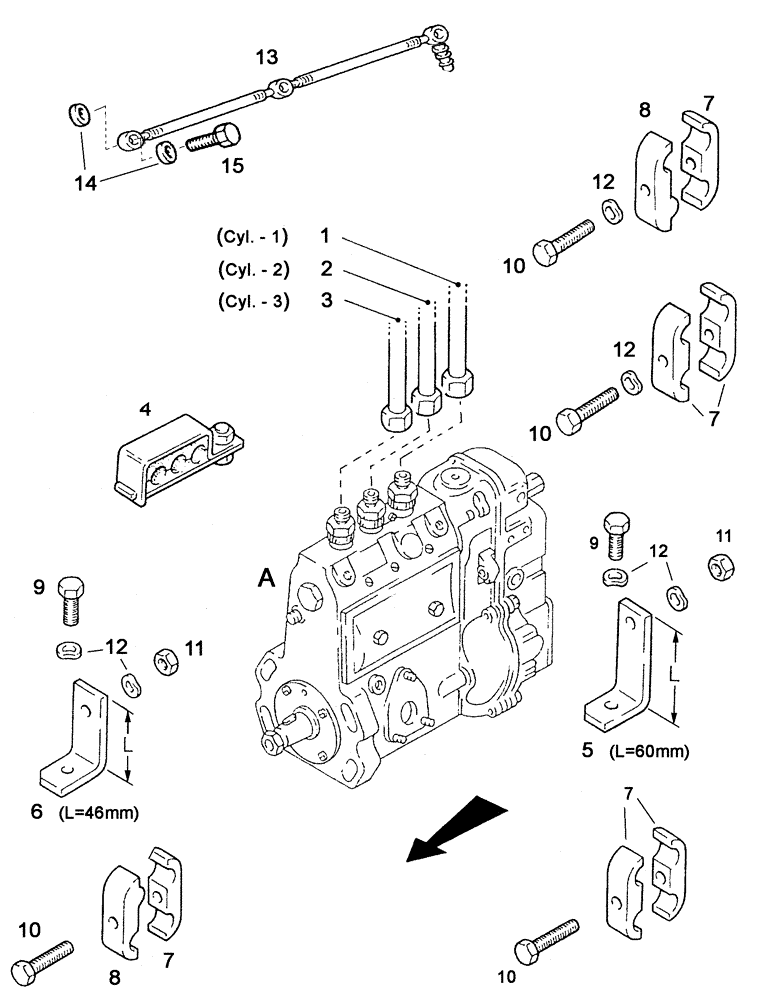 Схема запчастей Case IH C55 - (03-02[01]) - INJECTION PIPES, BACKLEAGE LINE (03) - FUEL SYSTEM