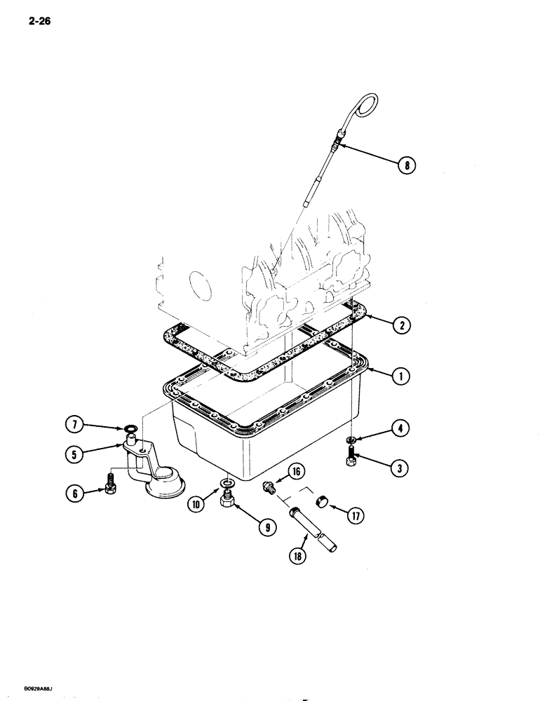 Схема запчастей Case IH 1818 - (2-026) - OIL PAN, DIESEL (02) - ENGINE