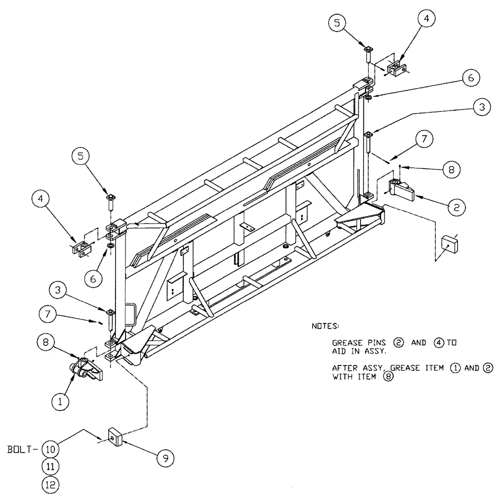 Схема запчастей Case IH SPX3200 - (08-004) - PIVOT/BUMPER GROUP, CENTER SECTION (09) - BOOMS