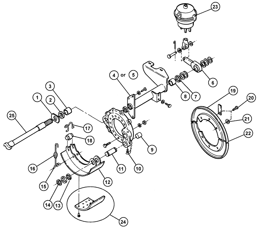 Схема запчастей Case IH 4300 - (04-008) - REAR AXLE BRAKE Frame & Suspension