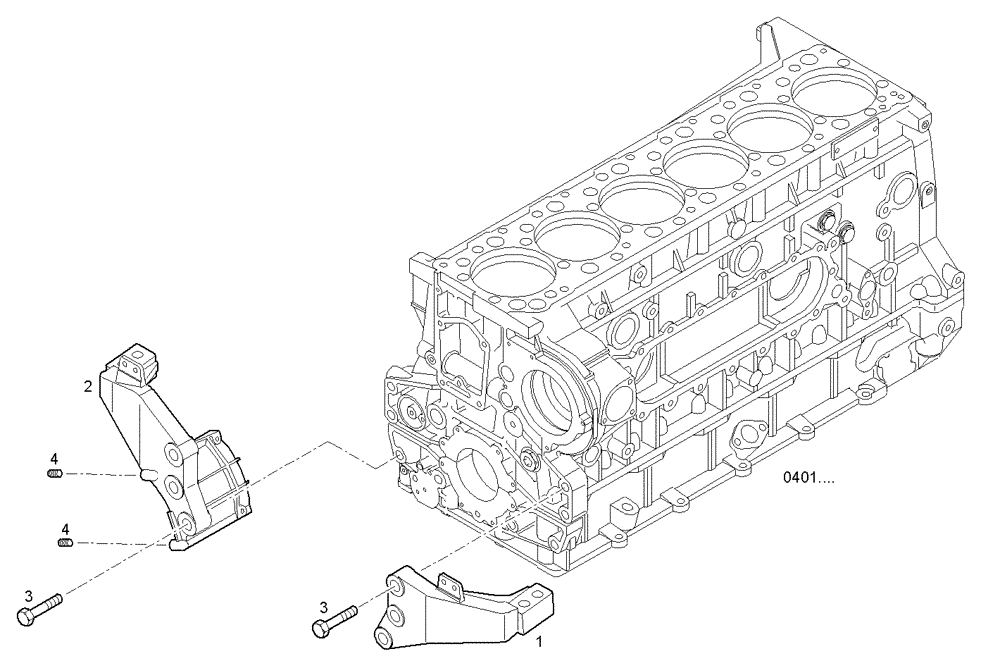 Схема запчастей Case IH F3AE0684D B003 - (0443.002) - FRONT ENGINE MOUNTING 