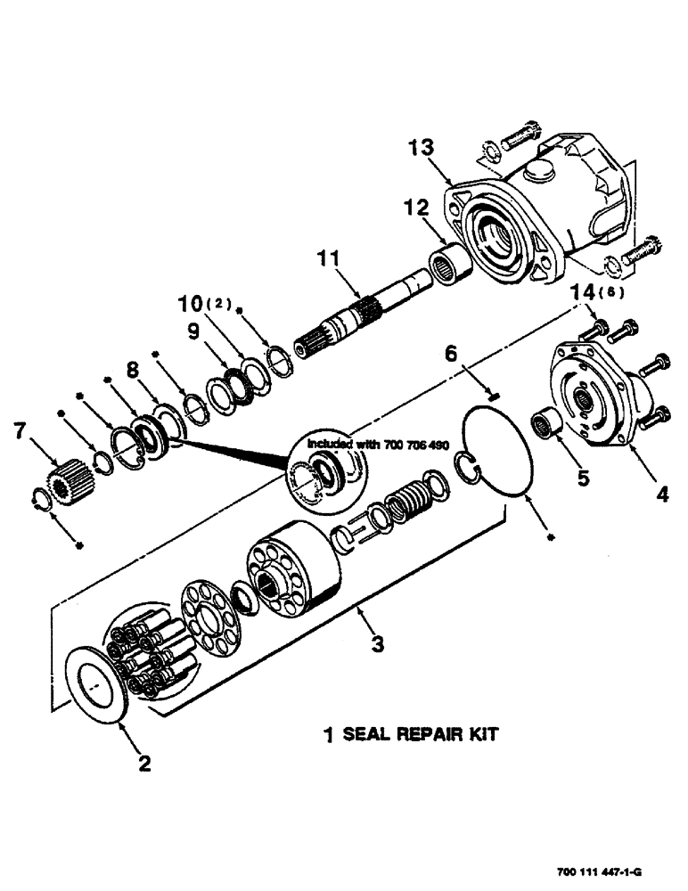 Схема запчастей Case IH SC414 - (8-14) - HYDROSTATIC PUMP, PTO, 1000 RPM, 700700711 HYDROSTATIC PUMP, PTO COMPLETE (08) - HYDRAULICS