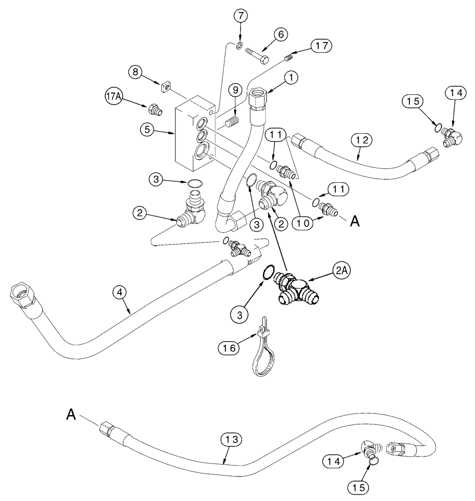 Схема запчастей Case IH 95XT - (06-05) - HYDROSTATICS - MANIFOLDS (NORTH AMERICA -JAF0311356 / EUROPE -JAF0274359) (06) - POWER TRAIN