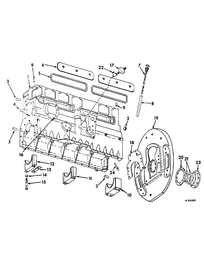 Схема запчастей Case IH 2806 - (D-05) - DIESEL ENGINE, CRANKCASE AND RELATED PARTS, ENGINE SERIAL NO. D-361 22699 AND ABOVE (01) - ENGINE