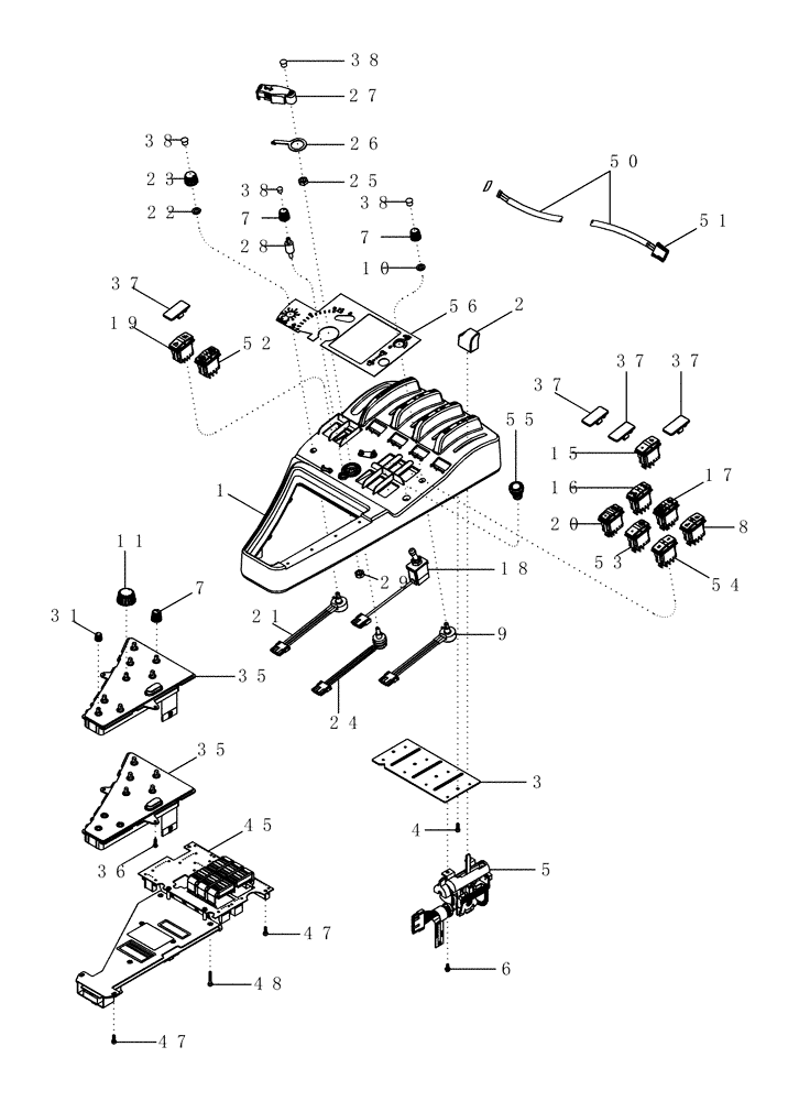 Схема запчастей Case IH MX285 - (04-15) - CONTROLS - RIGHT HAND CONSOLE (04) - ELECTRICAL SYSTEMS